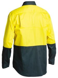 Bisley  Hi Vis Cool Lightweight Drill Shirt L/S   -L  -ORANGE/NAVY