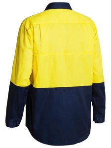 Bisley  Hi Vis Cool Lightweight Drill Shirt L/S   -L  -ORANGE/NAVY