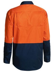 Bisley  Hi Vis Cool Lightweight Drill Shirt L/S   -L  -ORANGE/NAVY