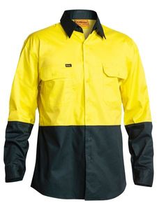 BISLEY HV LIGHTWEIGHT L/S DRILL SHIRT