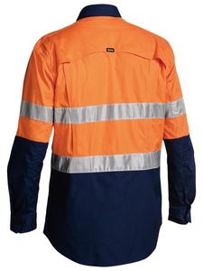 Bisley 3M Taped Hi Vis X Airflow™ Ripstop Shirt   -2XL-ORANGE/NAVY