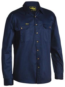 Bisley Original Cotton Drill Shirt - Long Sleeve  -L  -NA