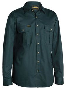 Bisley Original Cotton Drill Shirt - Long Sleeve  -L  -NA