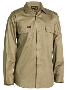 Bisley Cool Lightweight Drill Shirt - L/Sleeve    -2XL-KHAKI