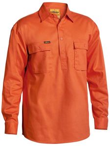 Bisley Closed Front Cotton Drill Shirt - Long Slee