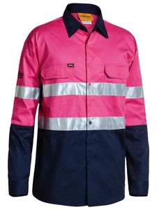 Bisley 3M Taped Two Tone Hi Vis Cool Lightweight M-2XL-ORANGE/NAVY