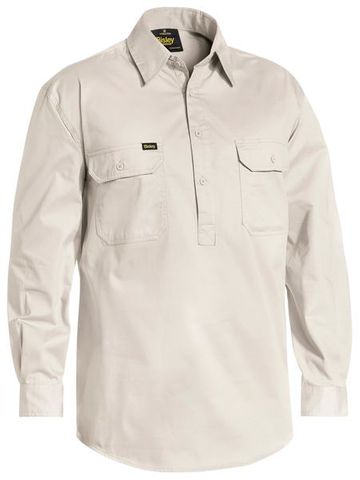 Bisley Closed Front Cool Lightweight Drill Shirt - Long Sleeve