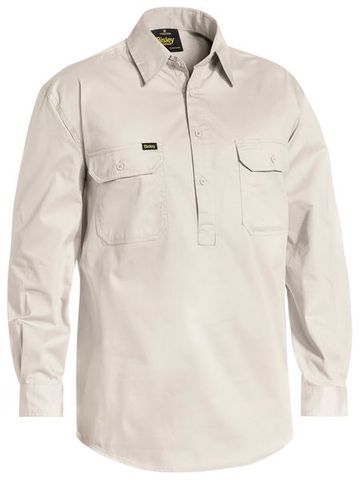 Bisley Closed Front Cool Lightweight Drill Shirt - Long Sleeve