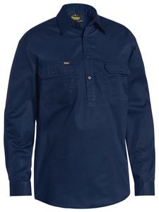 Bisley Closed Front Cool Lightweight Drill Shirt - Long Sleeve