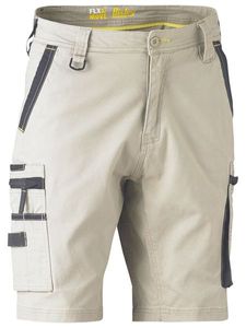 Bisley Flx & Move Stretch Utility Zip Cargo Short-87R-STONE