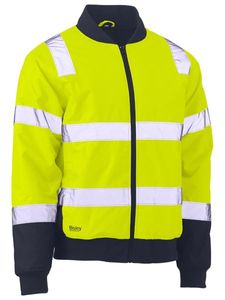 Bisley Bomber Jacket with Reflective Tap-2XL-YELLOW/NAVY