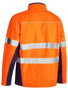 Bisley Soft Shell Jacket with 3M Reflective Tape  -2XL-ORANGE/NAVY