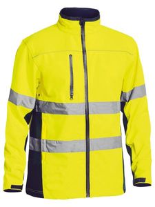 Bisley Soft Shell Jacket with 3M Reflective Tape  -2XL-ORANGE/NAVY