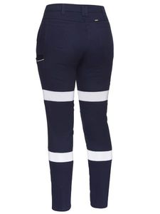 Bisley Womens Taped Stretch Cotton Pants          -14 -NAVY