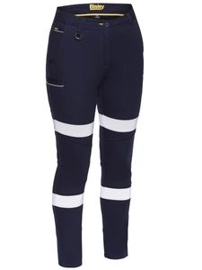Bisley Womens Taped Stretch Cotton Pants          -14 -NAVY