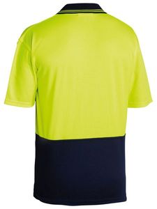 Bisley 2 Tone Hi Vis Polo Shirt - Short Sleeve    -S  -ORANGE/NAVY