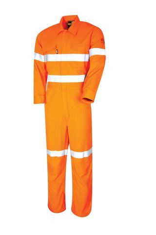 BOOL FLAME RETARDANT COVERALL WITH FR TAPED HRC2-102R-ORANGE