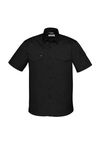 SYZMIK MENS RUGGED COOLING S/S SHIRT              -M  -NAVY