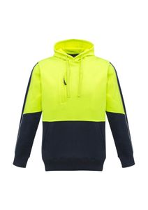 UNISEX HI VIS PULLOVER HOODIE                     -L  -YELLOW/NAVY