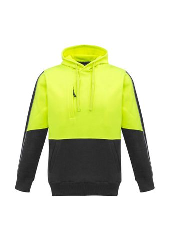 UNISEX HI VIS PULLOVER HOODIE                     -L  -YELLOW/NAVY