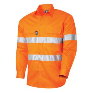 TRU Shirt 160gsm L/S Cotton Drill with CSR Two Hoo-2XL-ORANGE