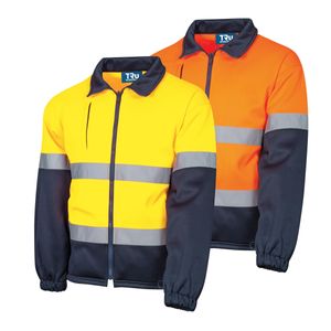 TRU Full Zip Water Repellent Fleece Jacket        -3XL-ORANGE/NAVY