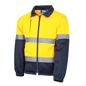 TRU Full Zip Water Repellent Fleece Jacket        -3XL-ORANGE/NAVY