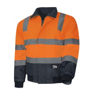 TRU Pilot Jacket 2 Tone Polyester Oxford with Tru-2XL-ORANGE/NAVY