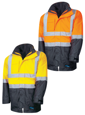 TRU 6 IN 1 RAIN JACKET COMBO WITH TRU REFLECTIVE TAPE-2XL-ORANGE/NAVY