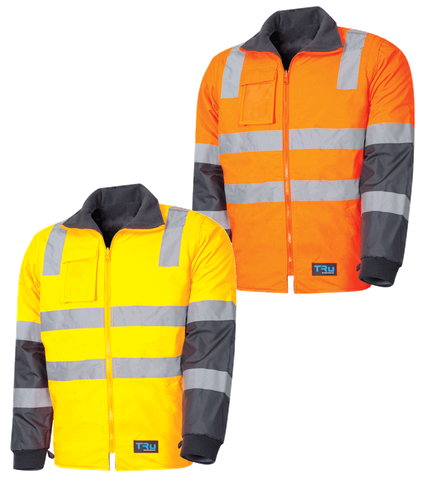 TRU Jacket Polyester Oxford with Tru Reflective Tape-2XL-YELLOW/NAVY