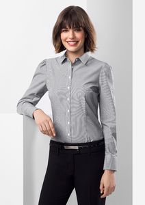 Ladies Euro Long Sleeve Shirt                     -10 -BLACK