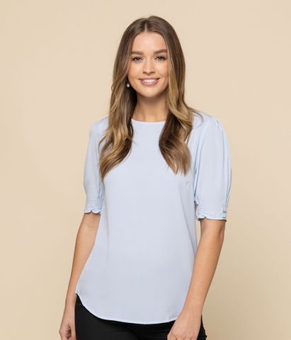 Ladies Willow S/S Button Cuff Top