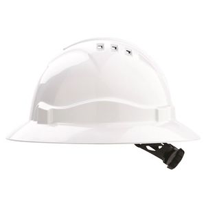 HARD HAT (V6) VENTED FULL BRIM  RATCHET HARNESS              -WHITE