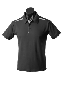 Paterson Mens Polo            -2XL-BLACK/ASHE