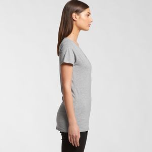 LADIES BEVEL V NECK TEE  -L   -BLACK