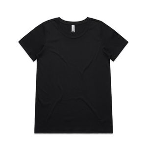 LADIES SHALLOW SCOOP TEE -S   -NAVY