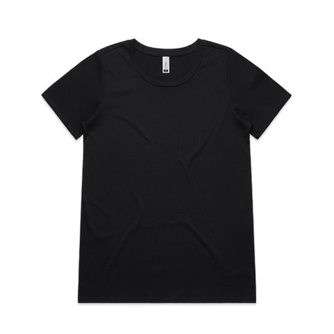 LADIES SHALLOW SCOOP TEE -S   -NAVY