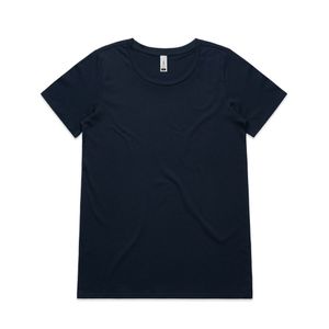 LADIES SHALLOW SCOOP TEE -S   -NAVY