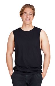 MUSCLE TEE Mens                                   -L  -BLACK