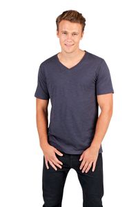 RAMO MENS RAW COTTON WAVE V NECK T-SHIRT