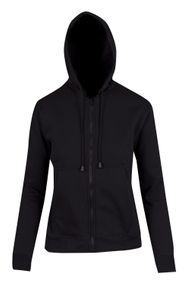 Ladies Zip Hoodie with Pocket           -16 -BLACK