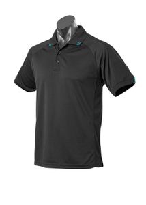 Flinders Mens Polo                                -L  -BLACK/RED