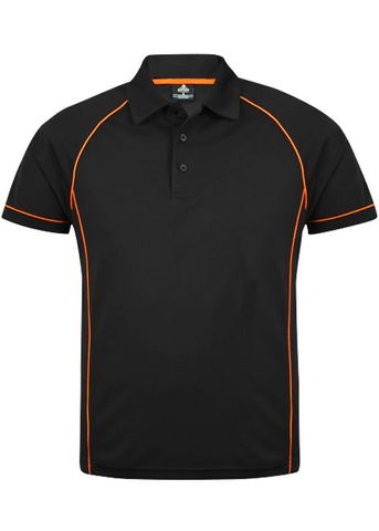 Endeavour Mens Polo -L  - NAVY/ORANGE