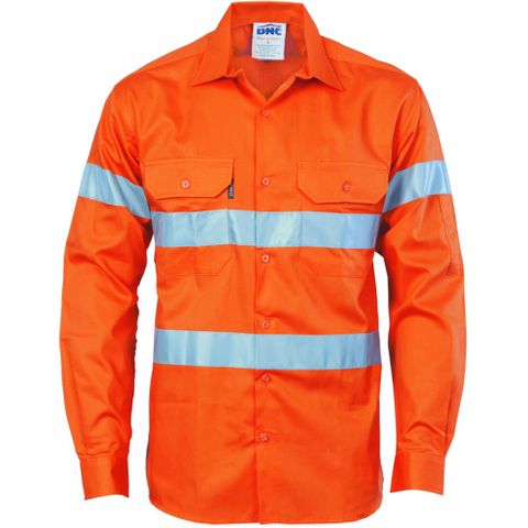 DNC Hivis Cotton Drill Shirt L/S 190gsm