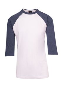 T SHIRT 3/4 SLEEVE           -M  -WHITE/ROYAL