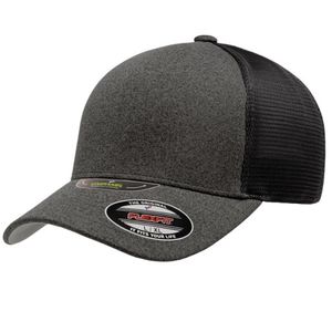 FLEXFIT UNIPANEL TRUCKER MESH CAP-LG-XL-Dark Grey