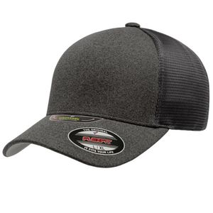 FLEXFIT UNIPANEL TRUCKER MESH CAP-LG-XL-Dark Grey