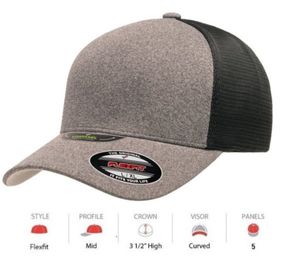 FLEXFIT UNIPANEL TRUCKER MESH CAP-LG-XL-Dark Grey