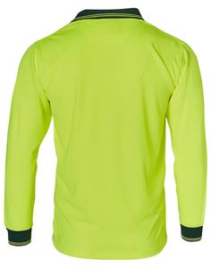 AIW Hi Vis Long Sleeve  Polo           -2XL-YELLOW/NAVY