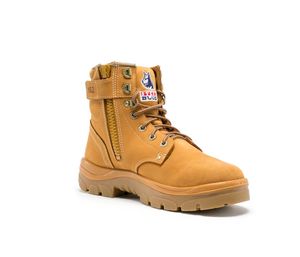 STEEL BLUE ARGYLE ZIP NITRILE SOLE STEEL TOE SAFETY BOOT-15-Wheat